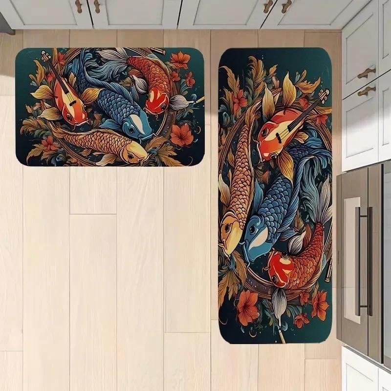 1 Stück Seeschildkrötenmuster Heimtürmatten Küchenteppiche Rutschfest Pop-Design Badezimmerteppiche Badematte Teppich für Zuhause Spüle Wäsche Dekor