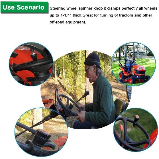 Tractor Steering Wheel Knob For Kubota Jo-Hn Dee-Re Tractors, Cars, Trucks, Mowers, Forklifts, Universal Spinner Knob Steering Wheel Ball Knob