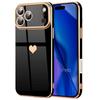 Protective Case - E.F.Connection - iPhone 17 Pro - Silicone Heart Pattern Shockproof Soft Black