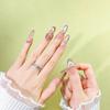 Handmade Wearable Nude Translucent Rhinestone Nail Art: Bridal Luxury Custom Tips