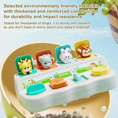 Jouets Animaux Pop-Up Interactifs pour Enfants Boîte à Interrupteurs Cache-Cache 6 12 Mois Jouets Cause à Effet Développement Montessori Jouets Sensoriels