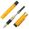 Jinhao 100 Classic Fountain Orange Marble Medium with Converter and Pen Case Set (Jinhao) Pen, Celluloid, Nib,