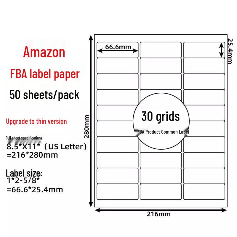 A4 Sticker Printing Paper with Pre-Cut Adhesive Labels, 100 Sheets/Pack