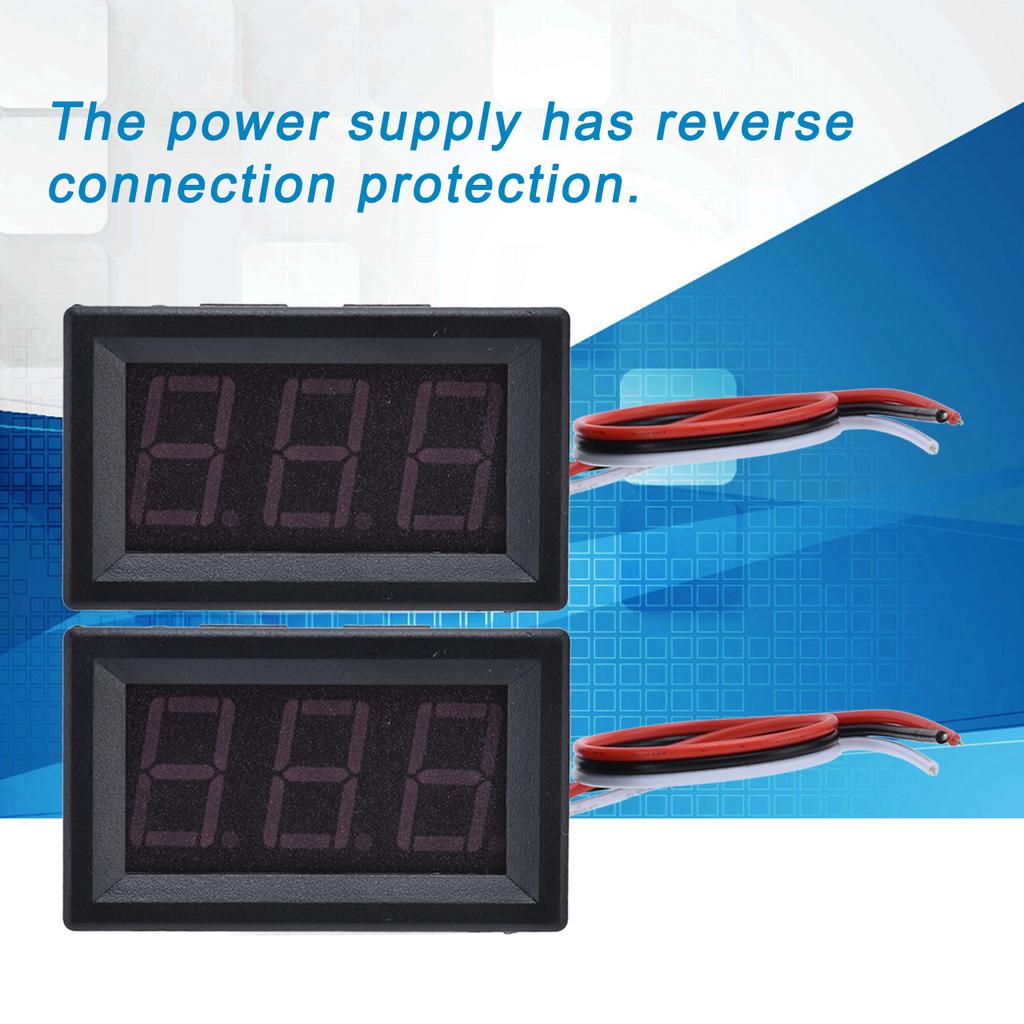 3 Wire DC Digital Display Voltmeter Display 0.56 Inch LED Digital External Display Module DC 099.9V(Blue Red )
