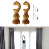 Soportes de Barra de Cortina de Madera de Alta Resistencia Color Madera Neutro Par de Soportes para Cortinas Diseños de Base Redonda Soportes para Barra de 28 mm