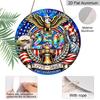 2D Flat Retro Round Aluminum Wall Hanging, 250th Independence Day Lettering Design, Indoor Outdoor Wall Decor, Commemorative Home Gift