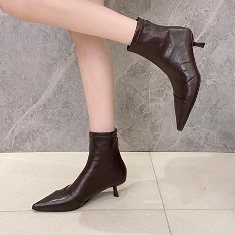 2026New Ankle Boots for Women Pointed Toe Fashion Luxury Shoes High Heels Sexy Woman Pumps Winter Party Elegant Botas Para Mujer