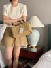 Korean Chic Puff Sleeve Short Jacket for Women - Loose, Versatile, Summer Style with Round Neck & Single-Breasted Design