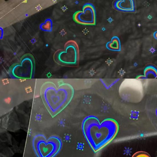 3Pcs/Set Nail Sticker Aurora Effect Heart Pattern DIY Holographic Adhesive Sliders Nail Art