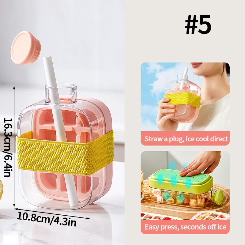 2-In-1 Ice Cube Water Bottle Portable Ice Maker Kettle Whiskey Ice Cream Ice Mold Cooler Cup Outdoor Fitness Drink Tool