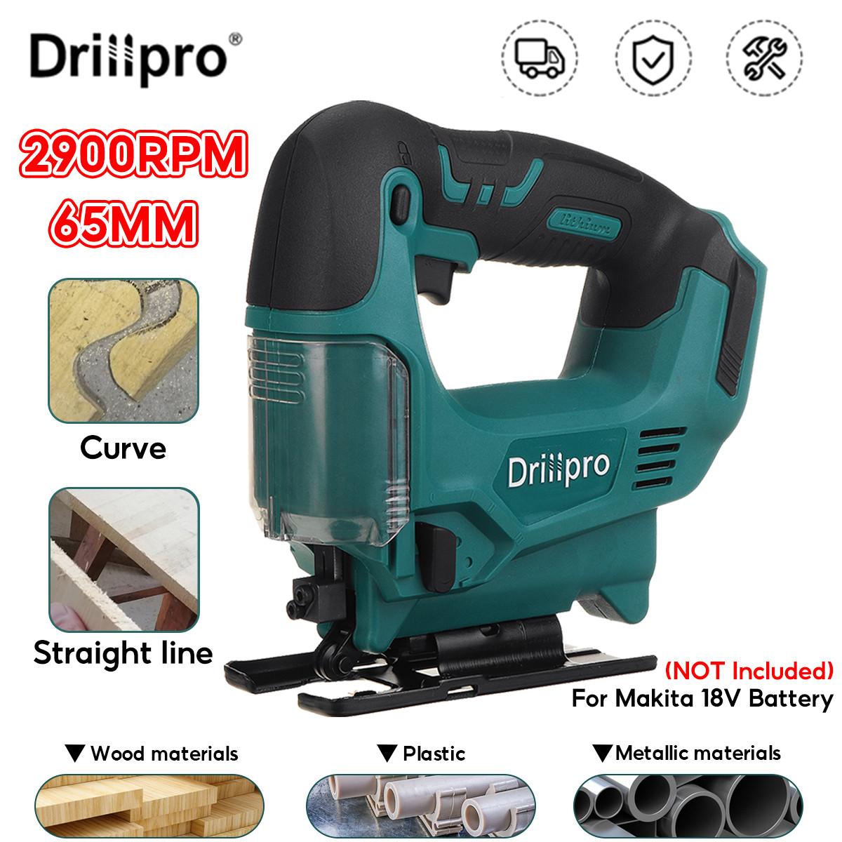 

Drillpro 4 угла 21 В 65 мм 2900 об/мин Бесщеточный беспроводной электрический лобзик Портативный многофункциональный лобзик Деревообрабатывающий электроинструмент для аккумулятора 18 В