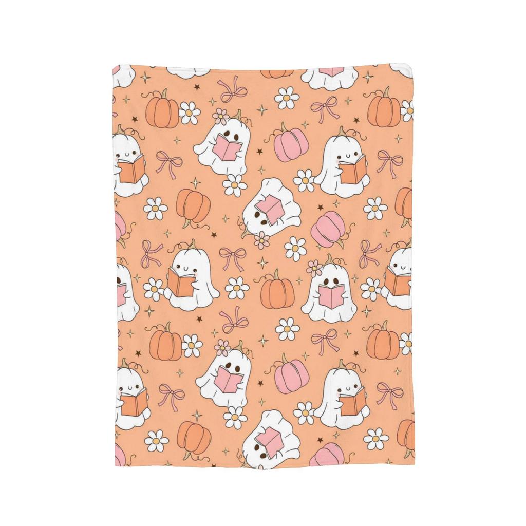 Halloween Ghosts Foral Blankets Fleece Summer Air Conditioning Pumpkin Portable Super Soft Throw Blanket for Home Travel Quilt