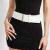 Korean Style PU Leather Waistband Woven Western Cowboy Belt Fashion Women Wide Belt  Spicy Girl