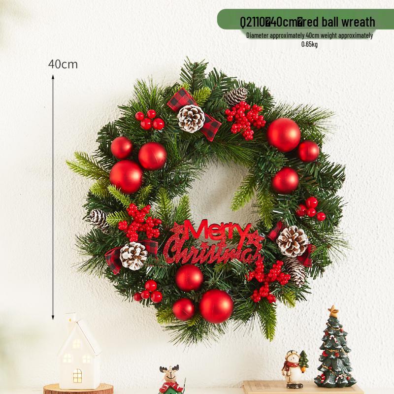 Creative Christmas Door & Window Wreath - Rattan Wall Hanging Ornament for Holiday Decor