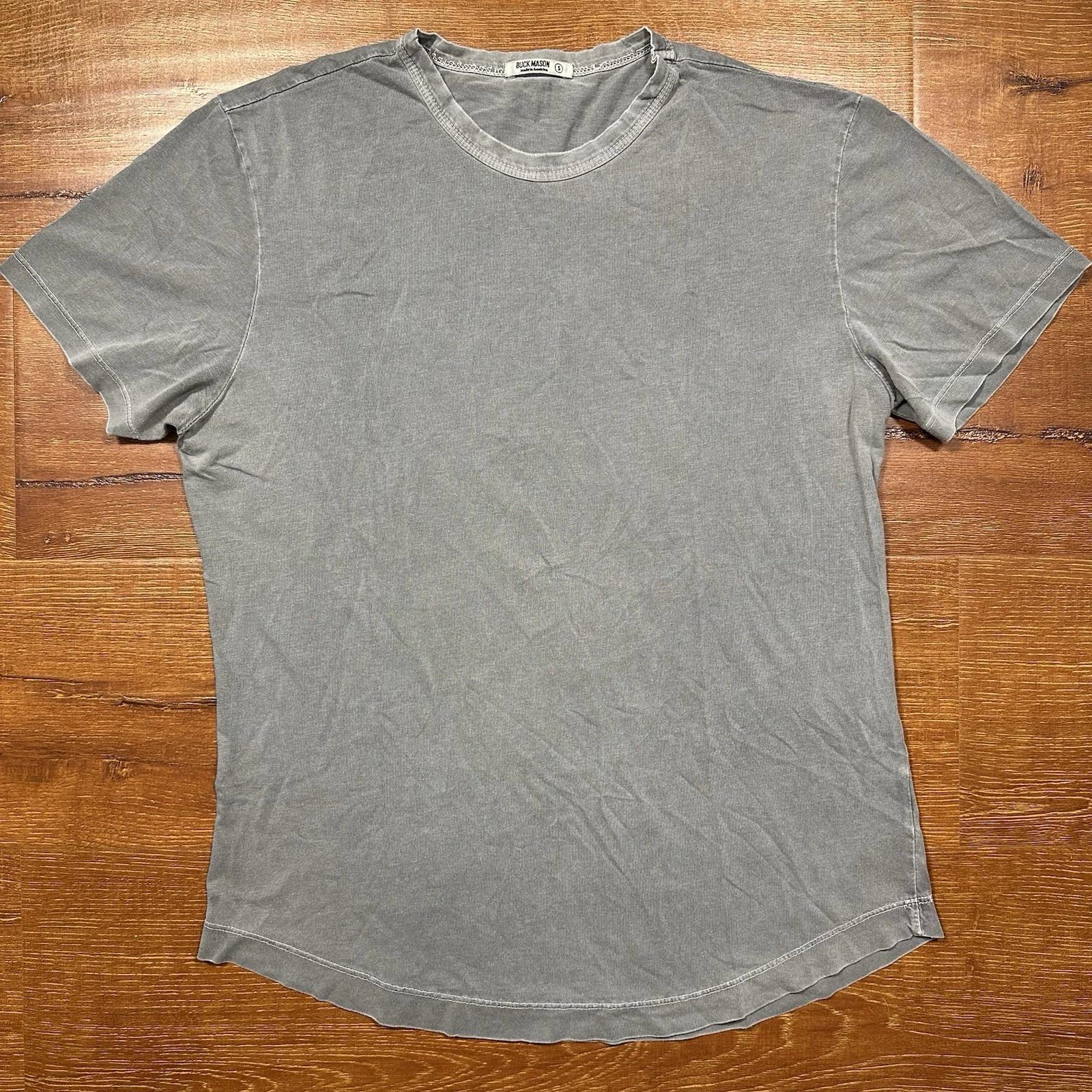 Buck Mason T Shirt Mens S Gray Supima Cotton Acid Wash USA Made Retro Alt City 4XL