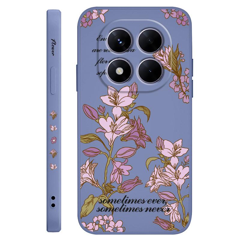 

Flower Branch Phone Case For Xiaomi Poco F7 X7 X6 F6 M6 M5 M5S F5 X5 F4 X4 M4 F3 M3 X3 Pro 4G 5G GT Silicone Cover Poco F5 Pro светло-синий
