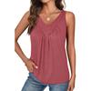 Summer Solid Color V-neck Sleeveless Top for Women Casual Loose Vest for Women Vest
