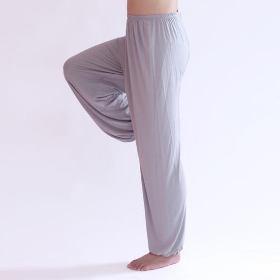 Men Pants Solid Color Elastic Waist Modal Casual Spring Trousers for Daily Wear
