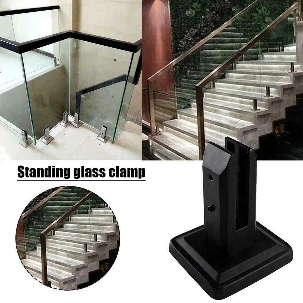 Multifunctional Stainless Steel Fence Clamp Railing Floor Stand Balustrade Railing Accessories Spigot Balustrade Suppor Black