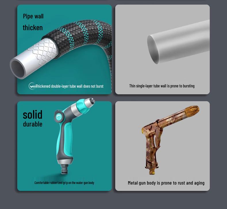 High-Pressure Water Gun for Car Wash, Flower Watering, and Floor Cleaning with Retractable Hose and Powerful Sprinkler.