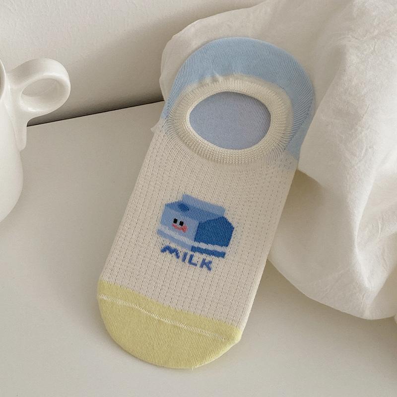 

Женские летние тонкие контрастные мультяшные сетчатые носки, не спадающие, с невидимыми носками 1 pair