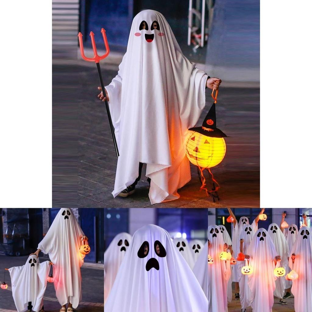 Halloween Kids Costume Ghost Cape For Boys And Girls Cosplay Dress-up White Spirit Costume