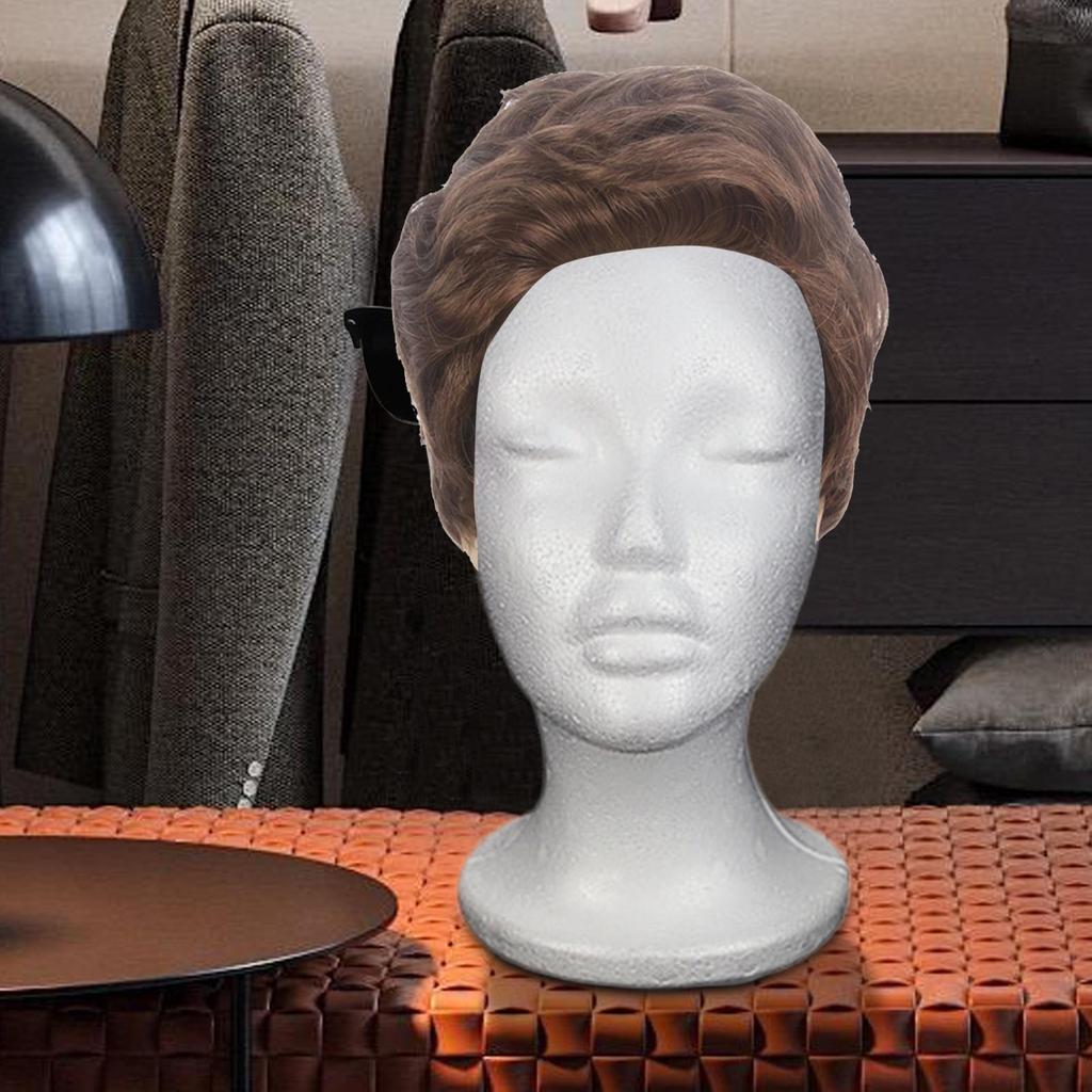 Female Styrofoam Mannequin Manikin Head Model Cosmetics Display Stand For Hair Travel Salon Hairpieces Model Hats Style