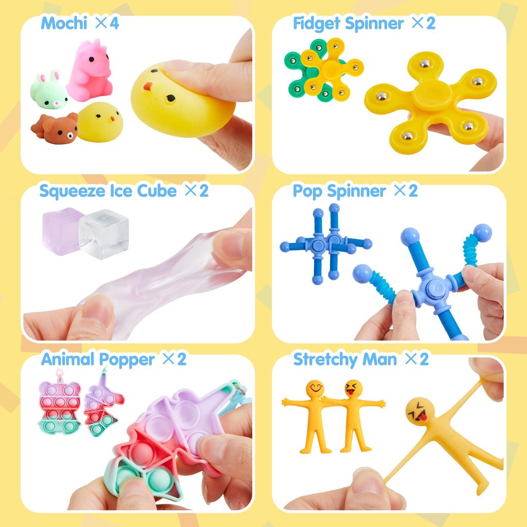 Joyfy 60 Pack Fidget Toys Adults Party Favors Autism Sensory Toys Treasure Box Toys Classroom Prizes Stress Relief Gifts