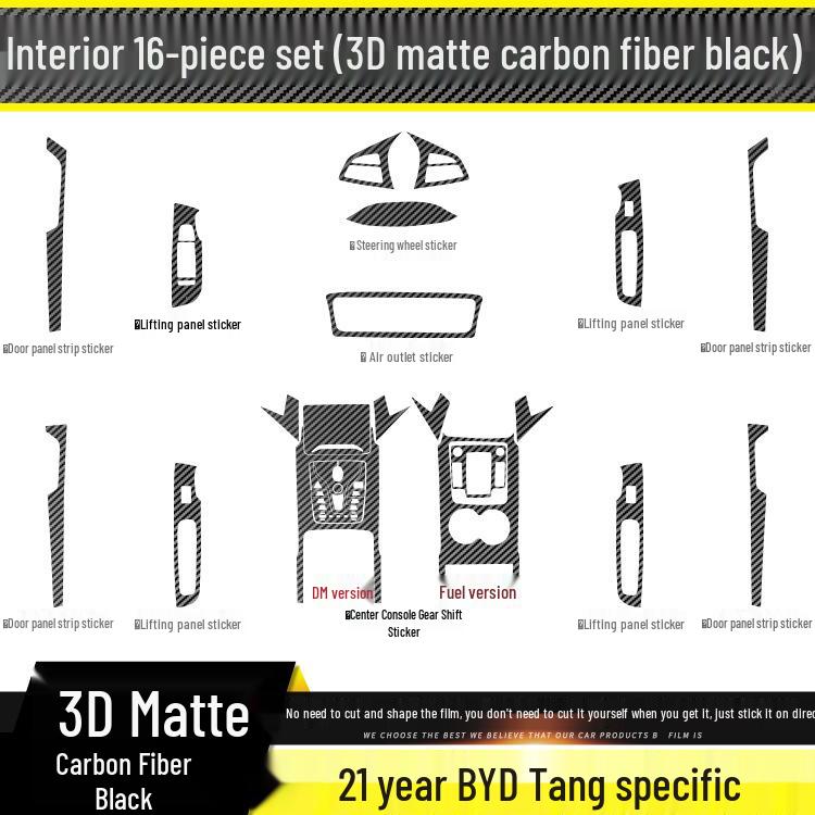 BYD Tang 21-24 Carbon Fiber Interior Anti-Kick Stickers