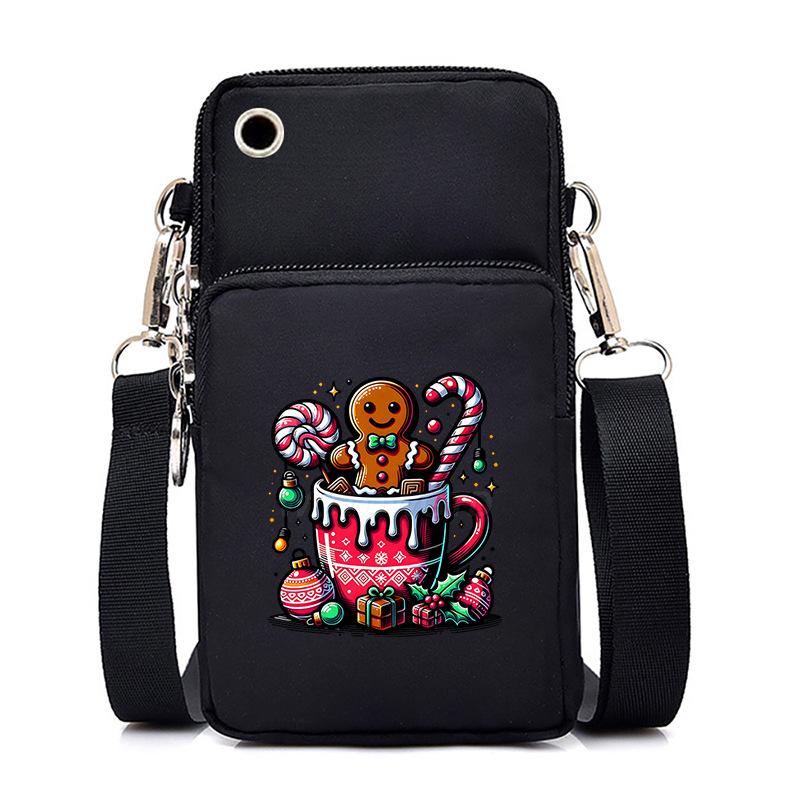 Christmas Christmas Printed Versatile Mobile Phone Bag Multifunctional Going Out Portable Messenger Bag