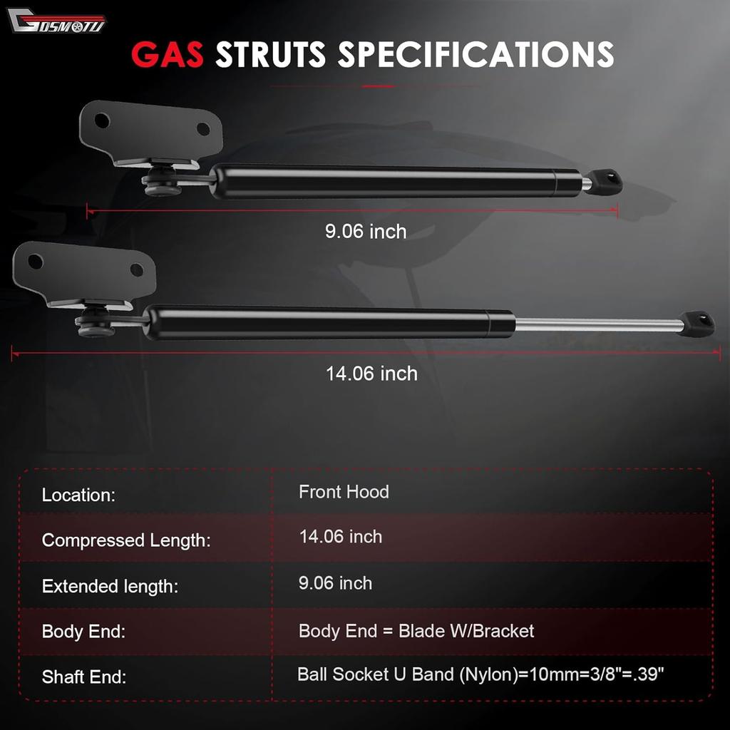 2Pcs Front Hood Lift Supports Struts Shocks for Honda Accord 2003-2007, Replaces 4157 SG326013 PM2024 Gas Springs