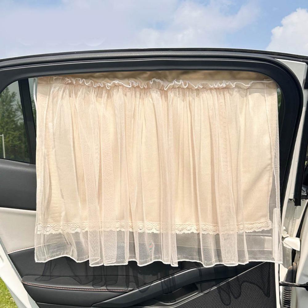 Lace Car Sunshade Curtain Suction Cup Vehicle Privacy Shades Baby Car Sunshades  Rear Seat