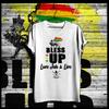 Reggae T-shirt Roots Rock Rasta Flag Jah Rastafari Haile Selassie I Bless Up Tee