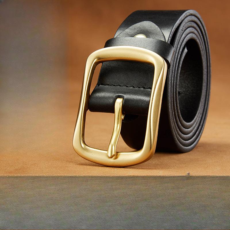 Retro Belt Men's High-end Leather Needle Buckle Jeans with Single-layer Pure Cowhide Tactical Belt Men's Style