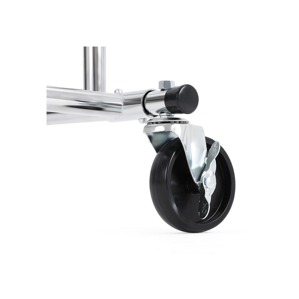 SONGMICS HSR12S Heavy Duty Metal Coat Rack Stand 110kg Heavy Duty Clothes Rack On Wheels Length 129-169 Cm Chrome
