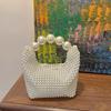 Yogodlns Handmade New Pearl Handbags For Women Fashion Trendy Portable Purse Party Shoulder Tote Bags