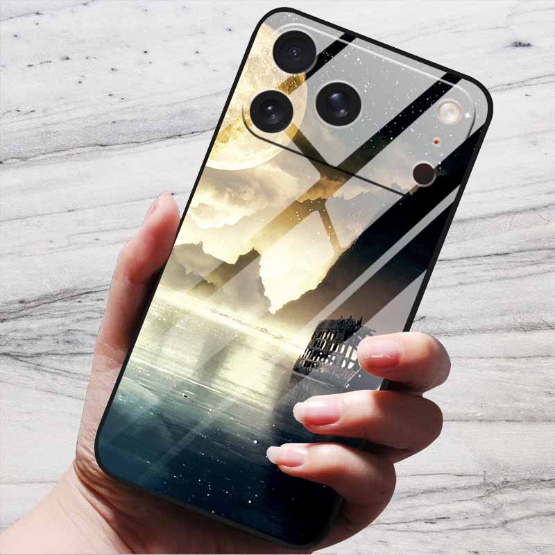 Cute Case For iPhone 17 Pro Plus Capa 17 Pro Max Bumper Luxury Tempered Glass Hard Back Cover iPhone17 Air Funda Animal Patterns