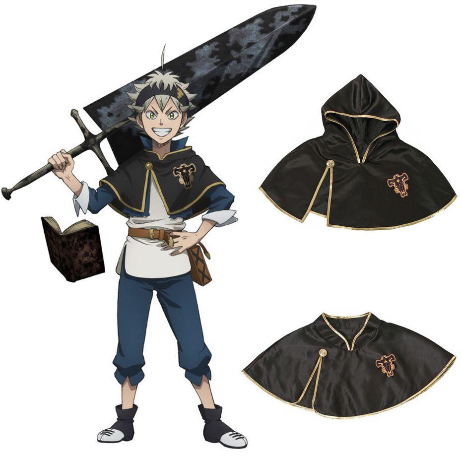Black Asta Clover Outfit Short Cape Cosplay Costume Unisex Halloween Party Gift