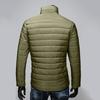 Pockets Zipper Closure Men Coat Autumn Winter Solid Color Stand Collar Puffer Jacket Outerwear