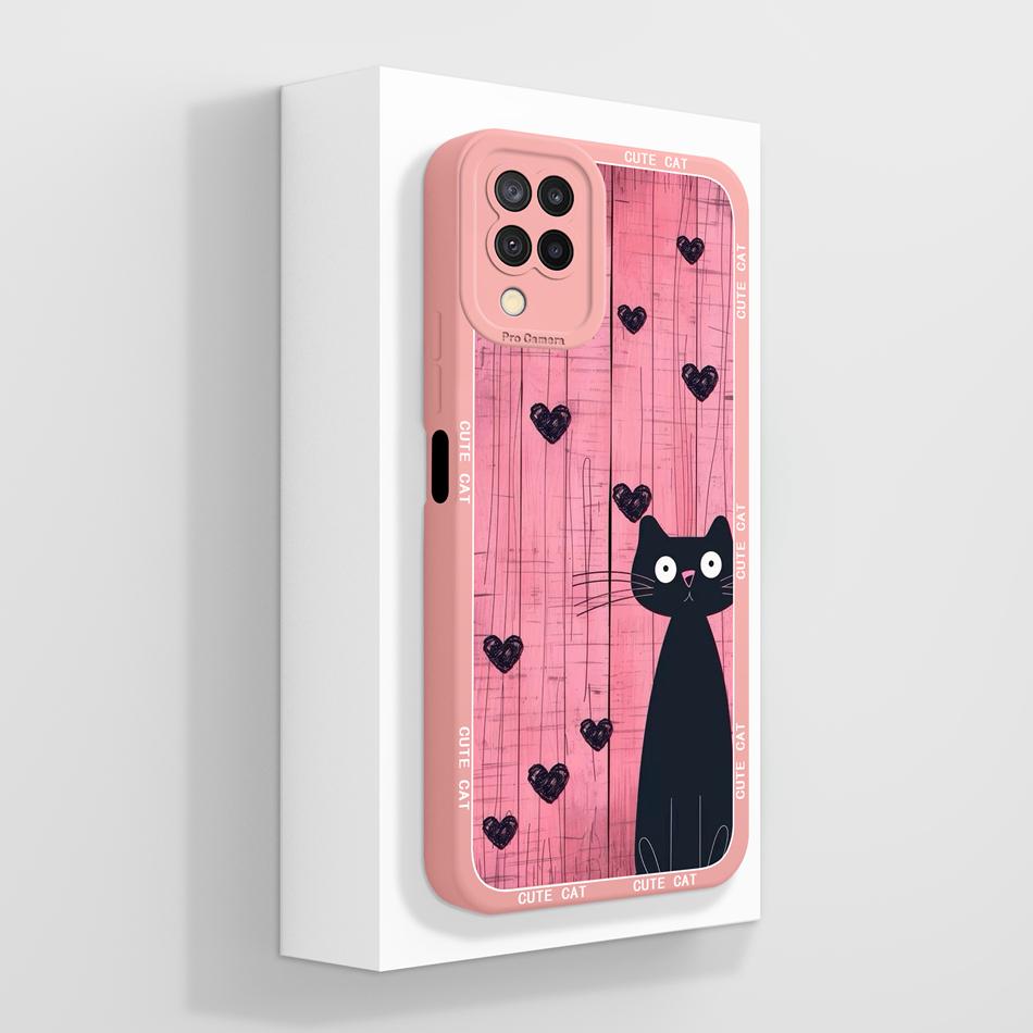 For Samsung Galaxy A12 M12 F12 Case Funny Anti Drop Liquid Silicone Phone Shell For Samsung A 12 High Quality Soft Back Cover