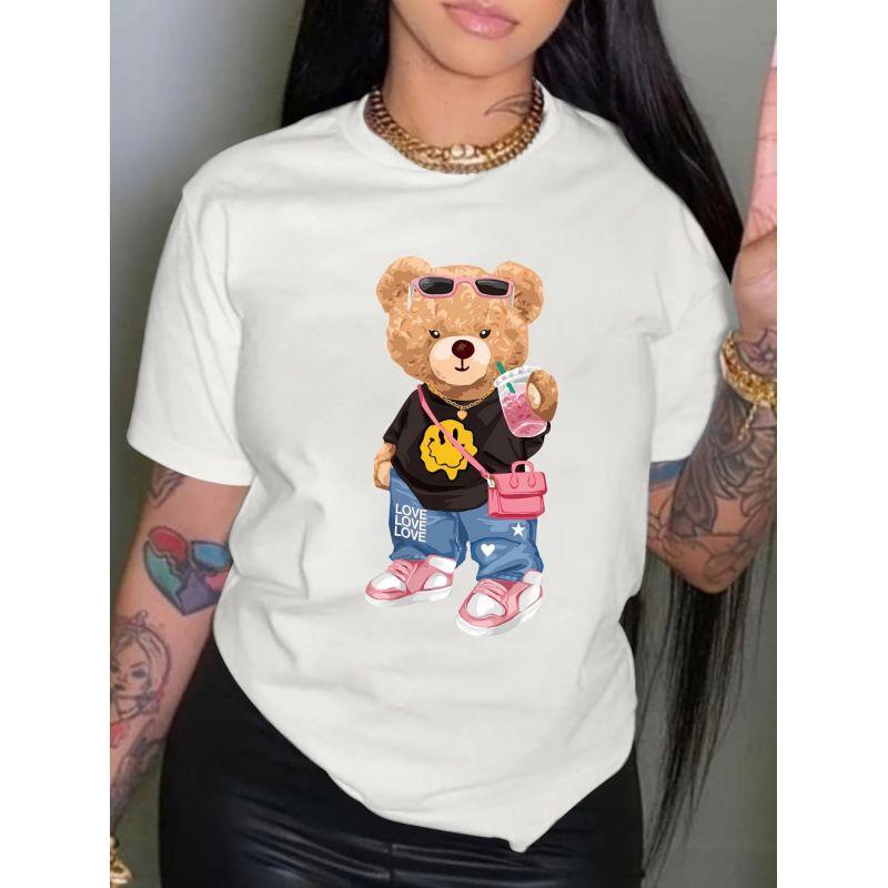 European and American New Fashion Casual Loose Print Short sleeve T-shirt Top Loose Printed T-shirt Top