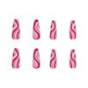 Artificial Nails European and American Rose Red Gradient Stripe Manicure, Ballet Nails, Wearable Nails, Removable Nails