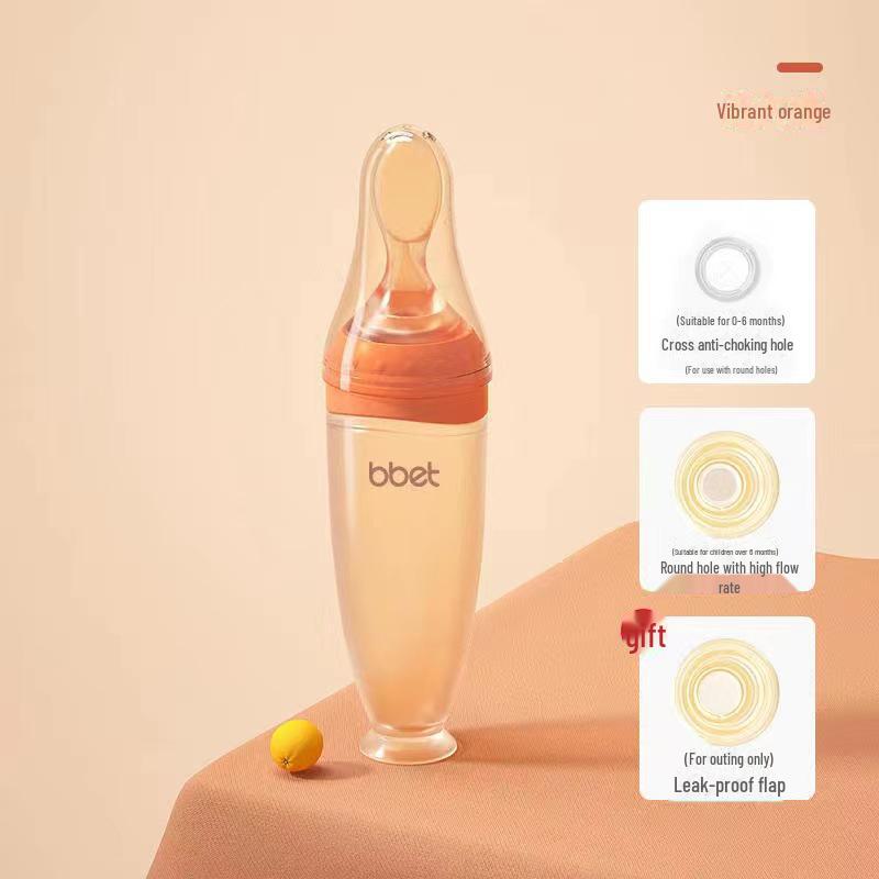 "Biberon Spremere Elefantino in Silicone con Cucchiaino": Strumento per l'alimentazione del lattante Anti-soffocamento, Anti-gonfiore"