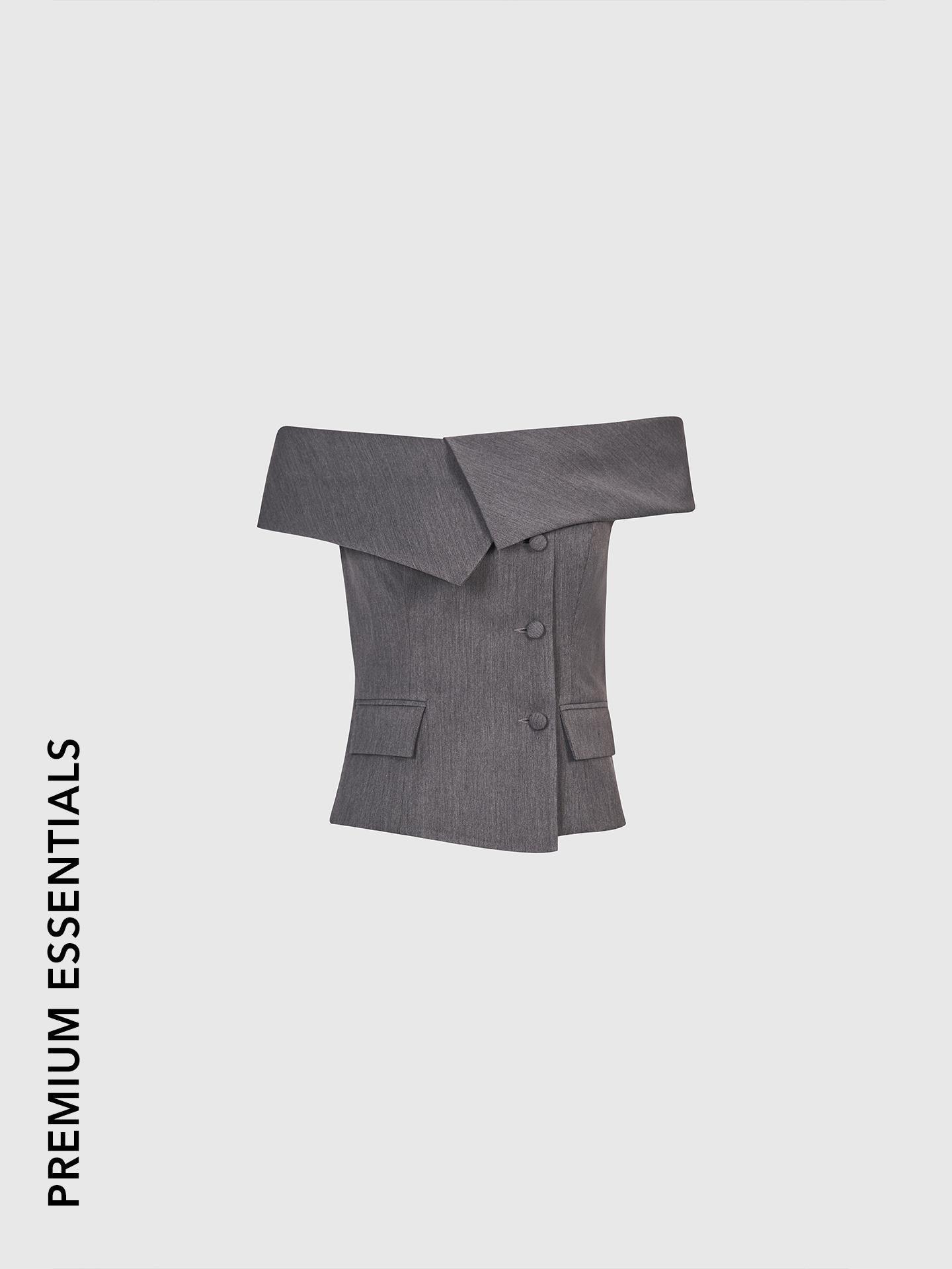 

Куртка без рукавов с вырезом «лодочка» Серая 34 разноцветный