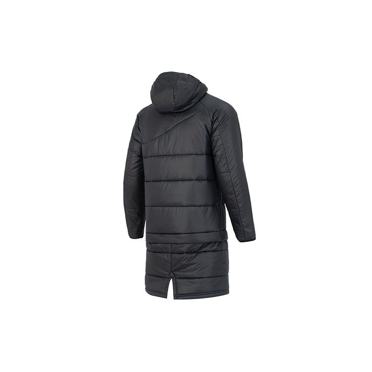 Nike Jednobarevný sportovně ležérní dlouhý bavlněný kabát s kapucí Pánské kabáty Černý DJ6307-010