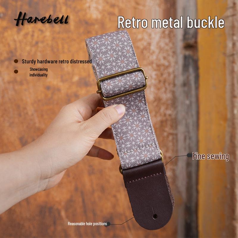 Vintage Print Guitar Strap, 5CM Wide, Dark Star PO-106