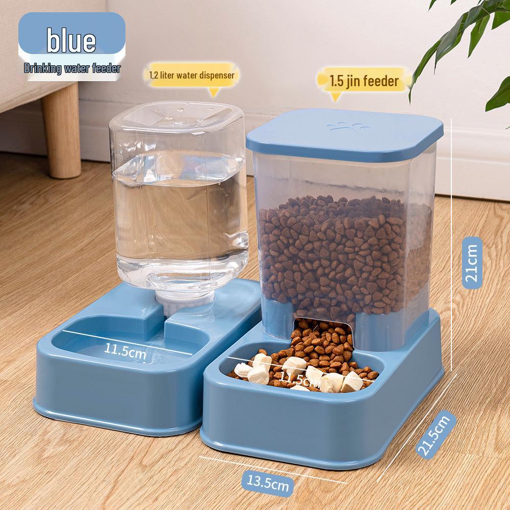 Automatic Double Bowl Pet Feeder: Anti-Spill Cat & Dog Food and Water Bowl Set