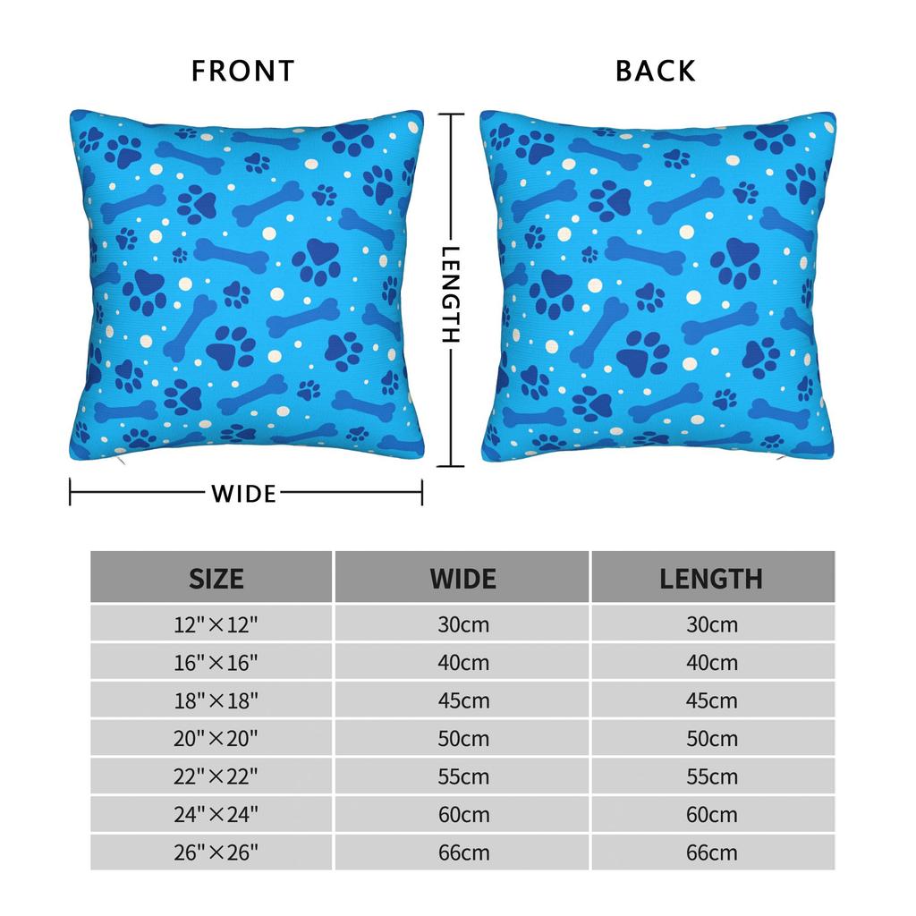 Colorful Paw Print And Bone Pillowcases Morden Pillow Case For Sofa Couch Bed Living Room Soft Pillow Cover