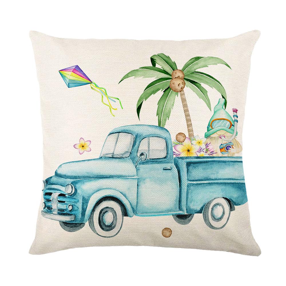 Summer Ocean Series Starfish Printed Linen Pillow Cover