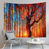 Autumn Forest Tapestry Red Fallen Leaves Tapestry Natural Scenery Tapestry Home Living Room Bedroom Dorm Decor Background Cloth